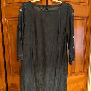 TALBOTS LIGHTWEIGHT DEMIN BLUE DRESS
